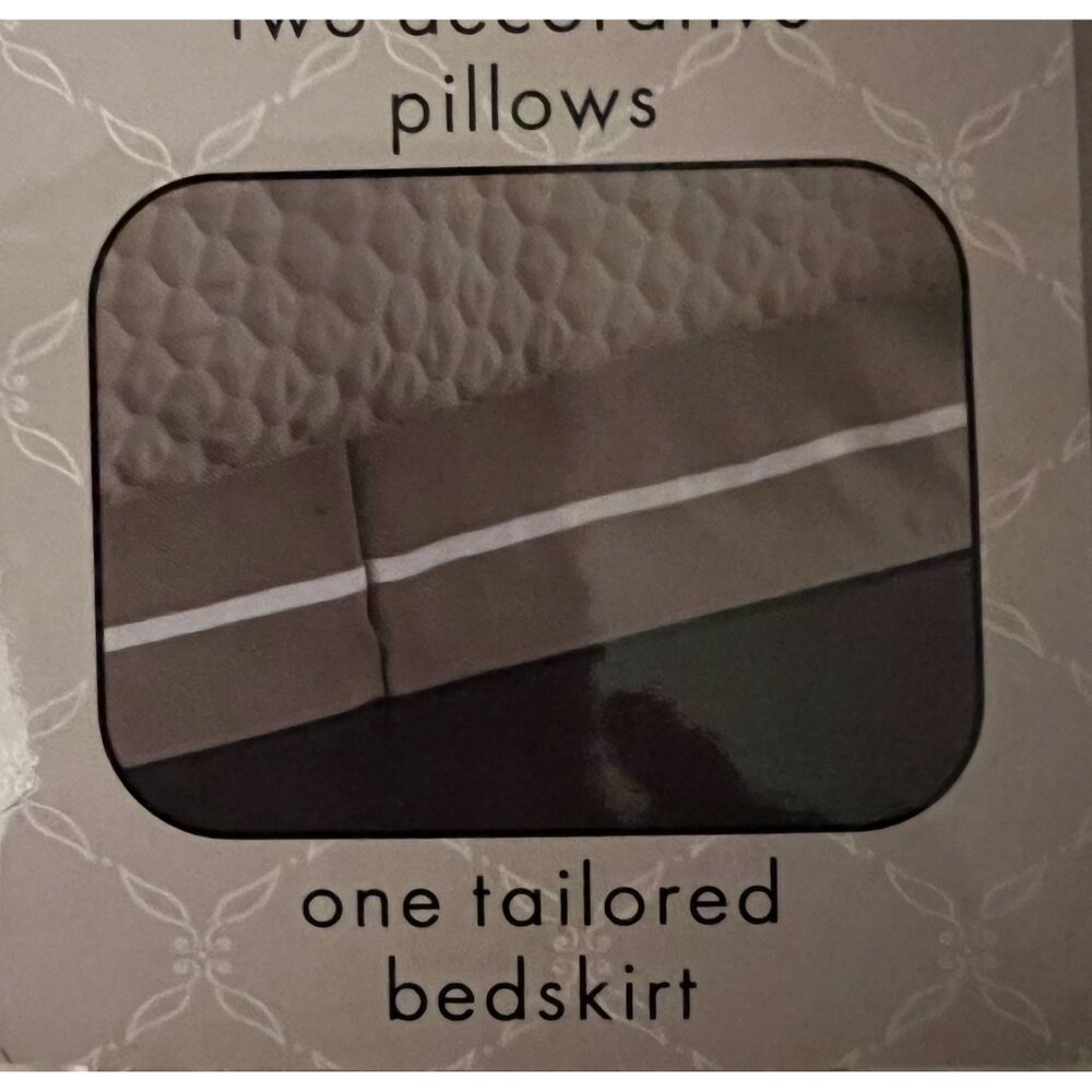 Queen Bedskirt 2 available beige/brown and White ribbon never used